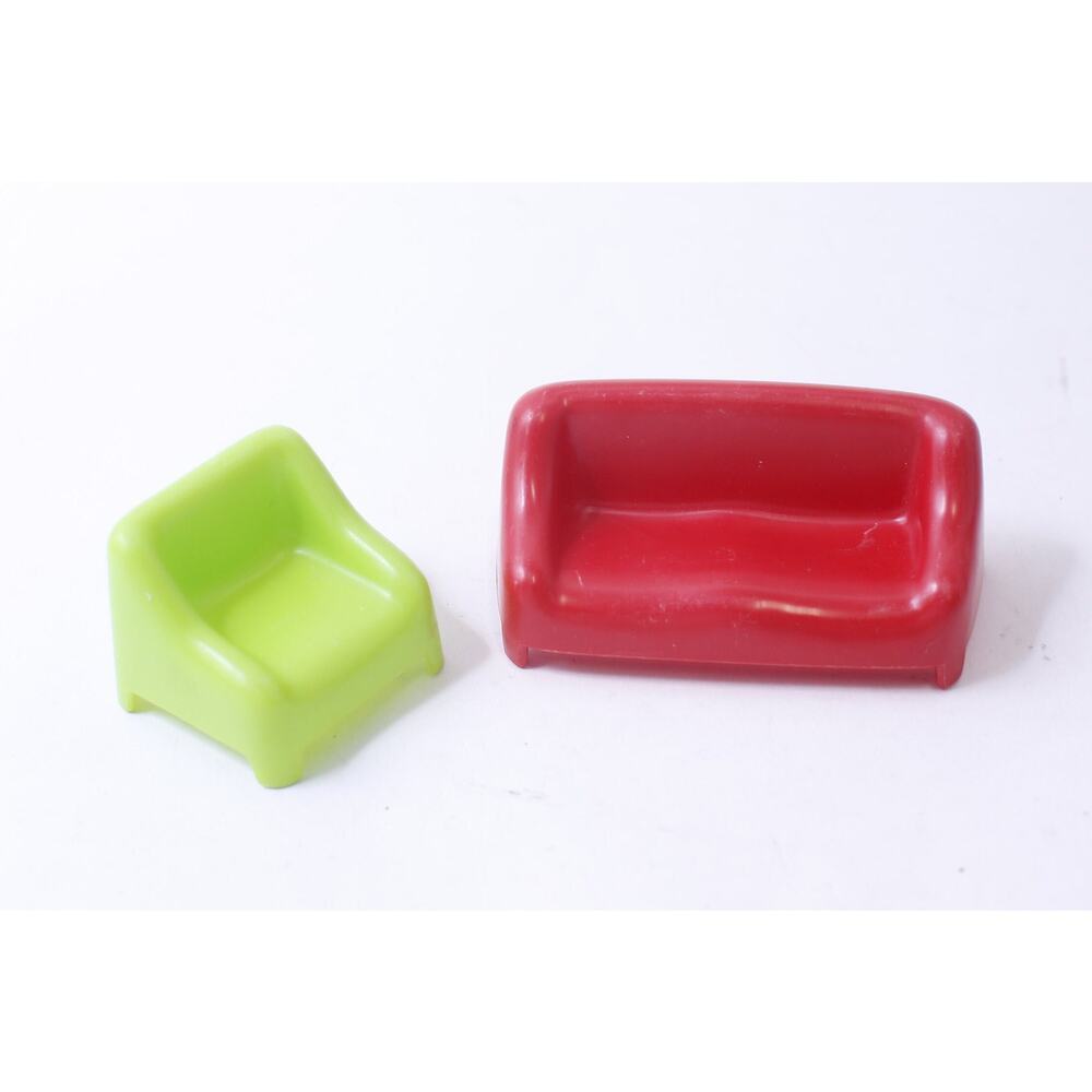 Hasbro, Weebles, Red Couch and Green Chair, 1973